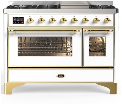 Ilve Majestic III Collection UM48FNR3WHG - Majestic III 48 inch Dual Fuel Range