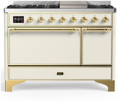 Ilve Majestic III Collection UM48FQNR3AWGLP - 48 Inch Freestanding Solid Door Dual Fuel Range