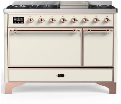 Ilve Majestic III Collection UM48FQNR3AWPLP - 48 Inch Freestanding Solid Door Dual Fuel Range