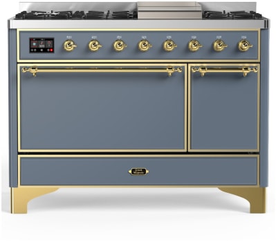 Ilve Majestic III Collection UM48FQNR3BGG - 48 Inch Freestanding Solid Door Dual Fuel Range