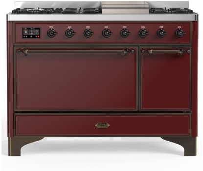 Ilve Majestic III Collection UM48FQNR3BUB - 48 Inch Freestanding Solid Door Dual Fuel Range