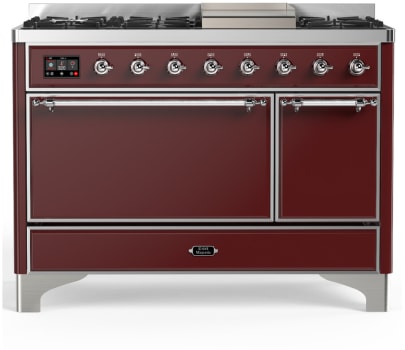 Ilve Majestic III Collection UM48FQNR3BUCLP - 48 Inch Freestanding Solid Door Dual Fuel Range