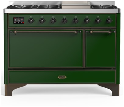 Ilve Majestic III Collection UM48FQNR3EGB - 48 Inch Freestanding Solid Door Dual Fuel Range