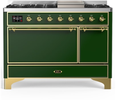 Ilve Majestic III Collection UM48FQNR3EGG - 48 Inch Freestanding Solid Door Dual Fuel Range