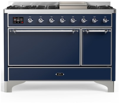 Ilve Majestic III Collection UM48FQNR3MBC - 48 Inch Freestanding Solid Door Dual Fuel Range