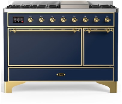 Ilve Majestic III Collection UM48FQNR3MBGLP - 48 Inch Freestanding Solid Door Dual Fuel Range