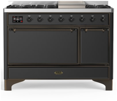 Ilve Majestic III Collection UM48FQNR3MGBLP - 48 Inch Freestanding Dual Fuel Range
