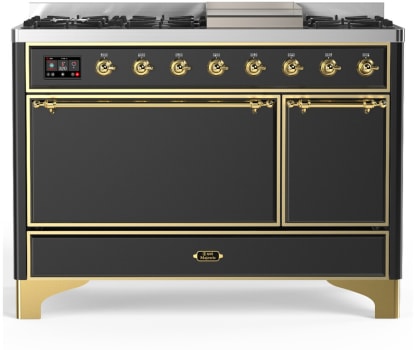 Ilve Majestic III Collection UM48FQNR3MGG - 48 Inch Freestanding Solid Door Dual Fuel Range