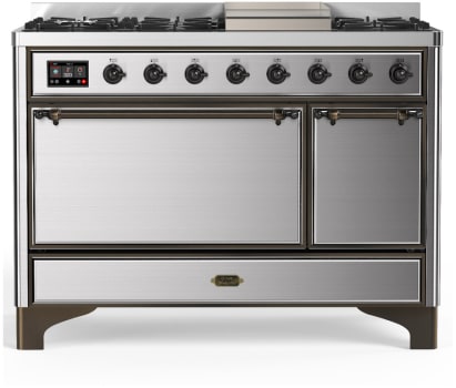 Ilve Majestic III Collection UM48FQNR3SSB - 48 Inch Freestanding Dual Fuel Range