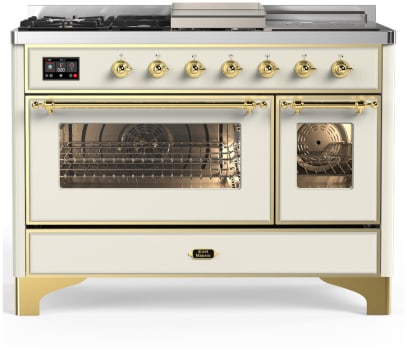 Ilve Majestic III Collection UM48FSNR3AWGLP - 48 Inch Dual Fuel Range with 5 Sealed Burners, Griddle, Frenchtop