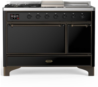 Ilve Majestic III Collection UM48FSQNR3BKBLP - Majestic III 48 inch Dual Fuel Range