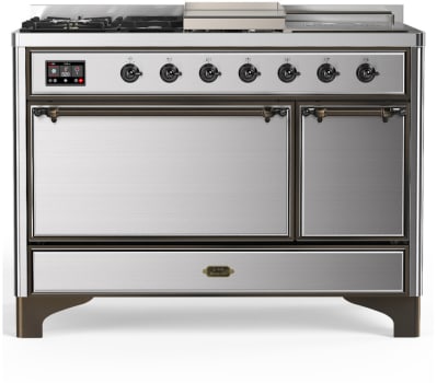Ilve Majestic III Collection UM48FSQNR3SSBLP - Majestic III 48 inch Dual Fuel Range
