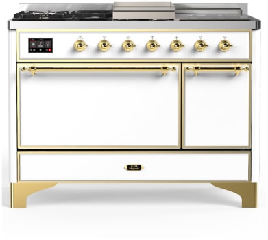Ilve Majestic III Collection UM48FSQNR3WHGLP - Majestic III 48 inch Dual Fuel Range