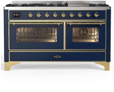 Ilve Majestic III Collection UM60FNR3MBG - 60 Inch Dual Fuel Range with 7 Sealed Burners, Griddle