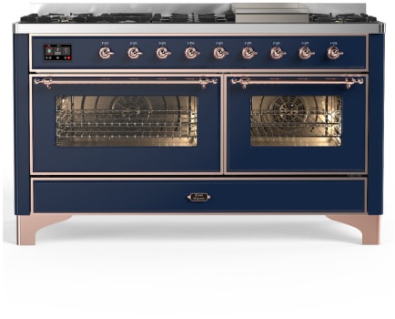 Ilve Majestic III Collection UM60FNR3MBP - 60 Inch Dual Fuel Range with 7 Sealed Burners, Griddle