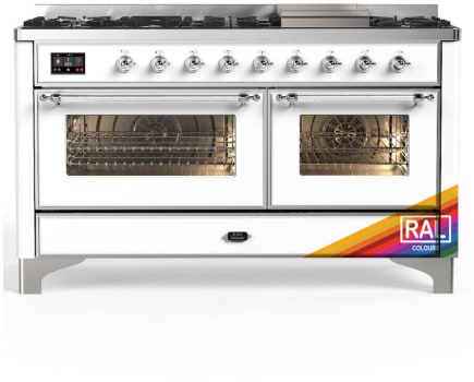 Ilve Majestic III Collection UM60FNR3RAC - 60 Inch Dual Fuel Range with 7 Sealed Burners, Griddle