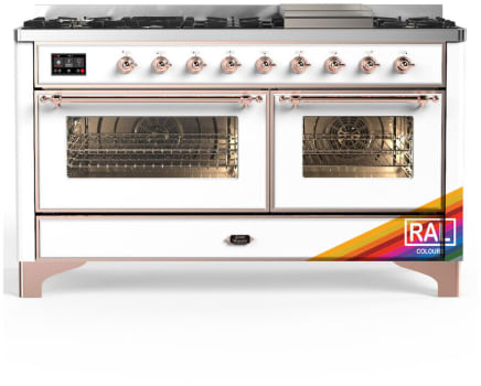 Ilve Majestic III Collection UM60FNR3RAPLP - 60 Inch Dual Fuel Range with 7 Sealed Burners, Griddle