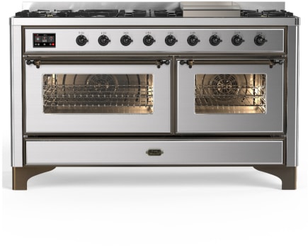 Ilve Majestic III Collection UM60FNR3SSBLP - Majestic III 60 inch Dual Fuel Range
