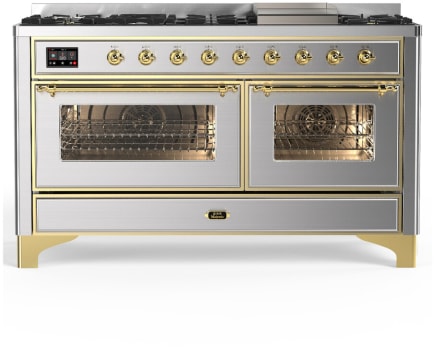 Ilve Majestic III Collection UM60FNR3SSGLP - Majestic III 60 inch Dual Fuel Range