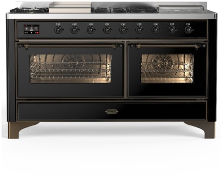 Ilve Majestic III Collection UM60FSNR3BKBLP - Majestic III 60 inch Dual Fuel Range