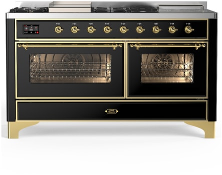 Ilve Majestic III Collection UM60FSNR3BKG - Majestic III 60 inch Dual Fuel Range
