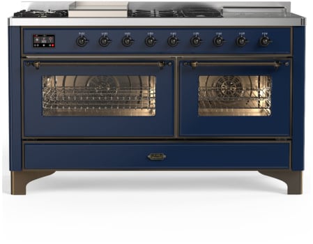 Ilve Majestic III Collection UM60FSNR3MBBLP - Majestic III 60 inch Dual Fuel Range