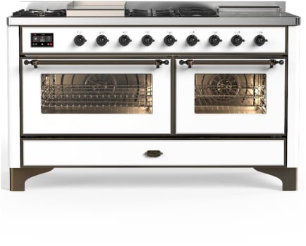 Ilve Majestic III Collection UM60FSNR3WHB - Majestic III 60 inch Dual Fuel Range