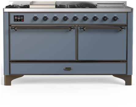 Ilve Majestic III Collection UM60FSQNR3BGBLP - Majestic III 60 inch Dual Fuel Range