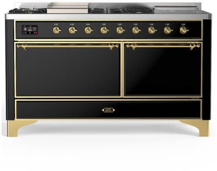 Ilve Majestic III Collection UM60FSQNR3BKG - Majestic III 60 inch Dual Fuel Range