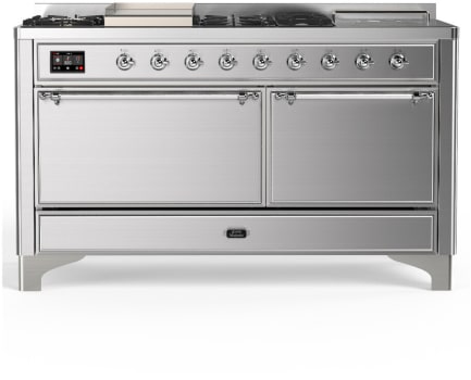 Ilve Majestic III Collection UM60FSQNR3SSCLP - Majestic III 60 inch Dual Fuel Range