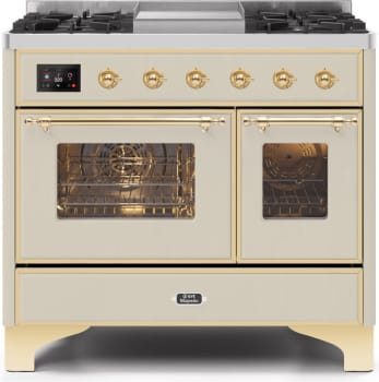 Ilve Majestic II Collection UMD10FDNS3AWG - 40 Inch Antique White Natural Gas Freestanding Range