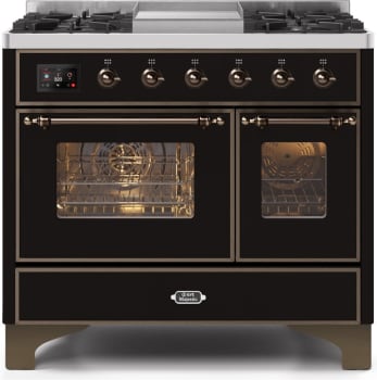 Ilve Majestic II Collection UMD10FDNS3BKBLP - 40 Inch Freestanding Dual Fuel Range in Front View