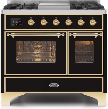 Ilve Majestic II Collection UMD10FDNS3BKGLP - 40 Inch Freestanding Dual Fuel Range in Front View