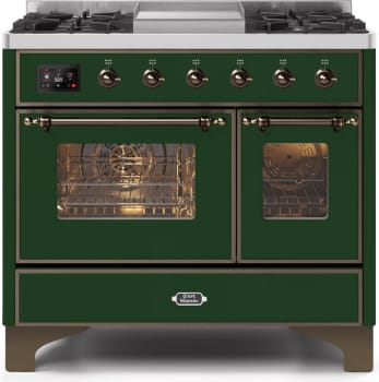 Ilve Majestic II Collection UMD10FDNS3EGB - 40 Inch Emerald Green Natural Gas Freestanding Range