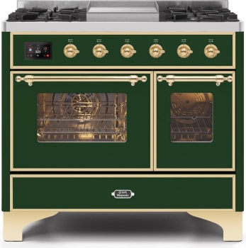 Ilve Majestic II Collection UMD10FDNS3EGGLP - 40 Inch Freestanding Dual Fuel Range in Front View