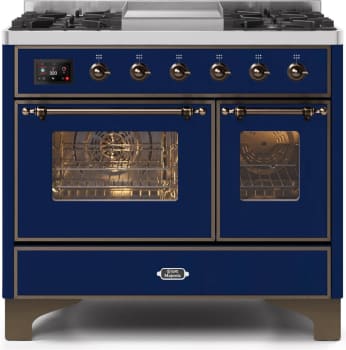 Ilve Majestic II Collection UMD10FDNS3MBBLP - 40 Inch Freestanding Dual Fuel Range in Front View