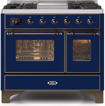Ilve Majestic II Collection UMD10FDNS3MBB - 40 Inch Midnight Blue Natural Gas Freestanding Range