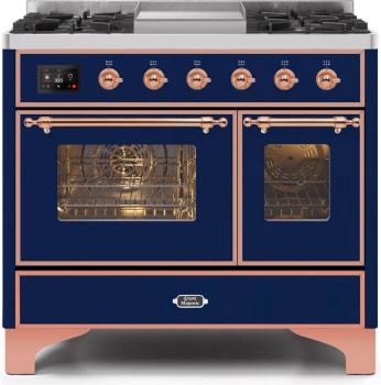 Ilve Majestic II Collection UMD10FDNS3MBPLP - 40 Inch Freestanding Dual Fuel Range in Front View