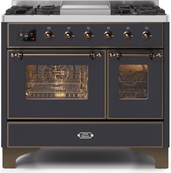 Ilve Majestic II Collection UMD10FDNS3MGB - 40 Inch Matte Graphite Natural Gas Freestanding Range
