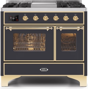 Ilve Majestic II Collection UMD10FDNS3MGG - 40 Inch Matte Graphite Natural Gas Freestanding Range