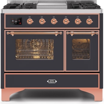 Ilve Majestic II Collection UMD10FDNS3MGP - 40 Inch Matte Graphite Natural Gas Freestanding Range