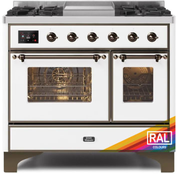 Ilve Majestic II Collection UMD10FDNS3RAB - 40 Inch Freestanding Dual Fuel Range in Front View