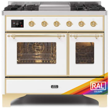 Ilve Majestic II Collection UMD10FDNS3RAGLP - 40 Inch Freestanding Dual Fuel Range in Front View