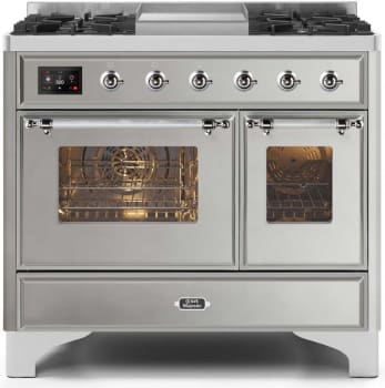 Ilve Majestic II Collection UMD10FDNS3SSCLP - 40 Inch Freestanding Dual Fuel Range in Front View