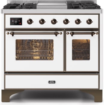 Ilve Majestic II Collection UMD10FDNS3WHB - 40 Inch White Natural Gas Freestanding Range