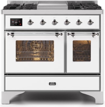 Ilve Majestic II Collection UMD10FDNS3WHCLP - 40 Inch Freestanding Dual Fuel Range in Front View