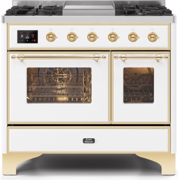 Ilve Majestic II Collection UMD10FDNS3WHG - 40 Inch White Natural Gas Freestanding Range