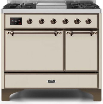 Ilve Majestic II Collection UMD10FDQNS3AWB - 40 Inch Freestanding Dual Fuel Range in Front View