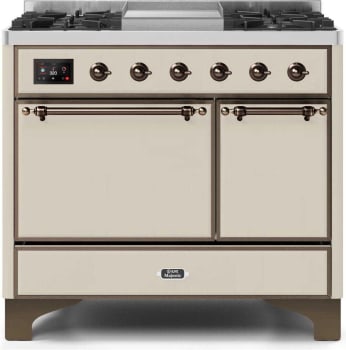 Ilve Majestic II Collection UMD10FDQNS3AWBLP - 40 Inch Freestanding Dual Fuel Range in Front View