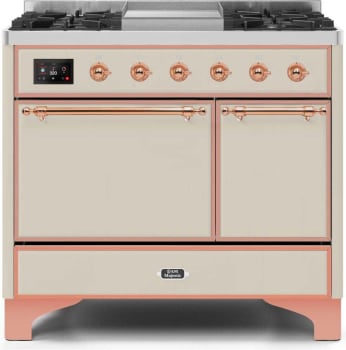 Ilve Majestic II Collection UMD10FDQNS3AWPLP - 40 Inch Freestanding Dual Fuel Range in Front View